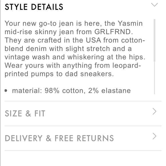 NEW • GRLFRND • Yasmin Skinny Jeans Joan Jett 28 - Picture 3 of 6